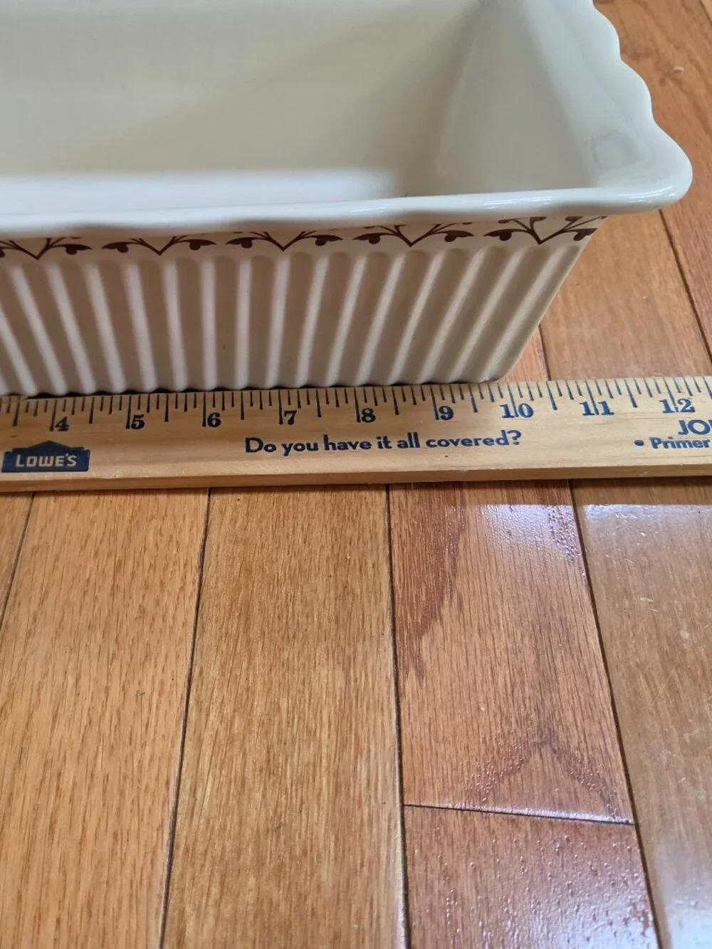 PAULA DEEN FALL HARVEST LOAF PAN 9X5 SCALLOPPED AND RIBBED STONEWARE